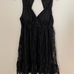 sand studio black lace dress size m